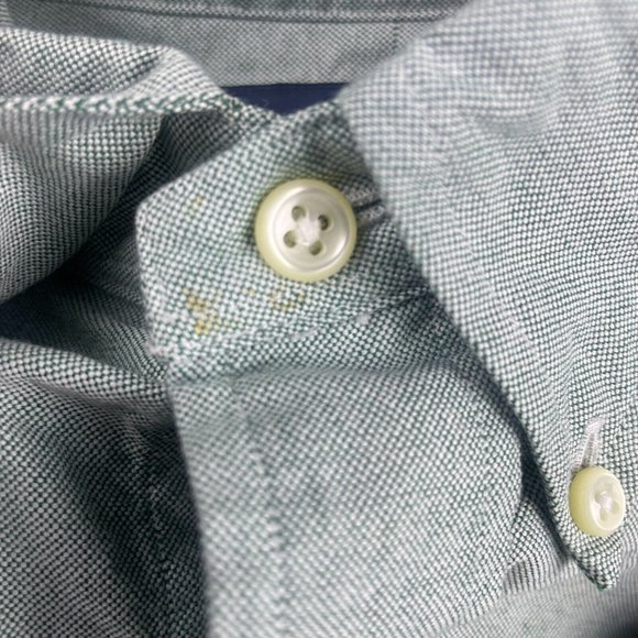 Ralph Lauren Oxford Dress Shirt Mens 17-34 Green Yarmouth Cotton L/S Button Down - Picture 3 of 11